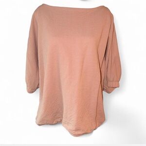Alfani Blush Pink Pleated Blouse | Short Sleeve | XXL